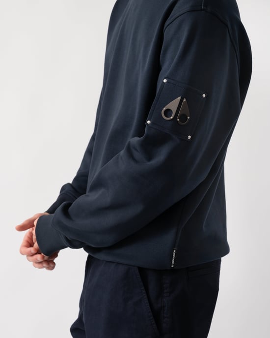 Hartsfield Crew Neck Sweatshirt in Dark Blue - Image 4