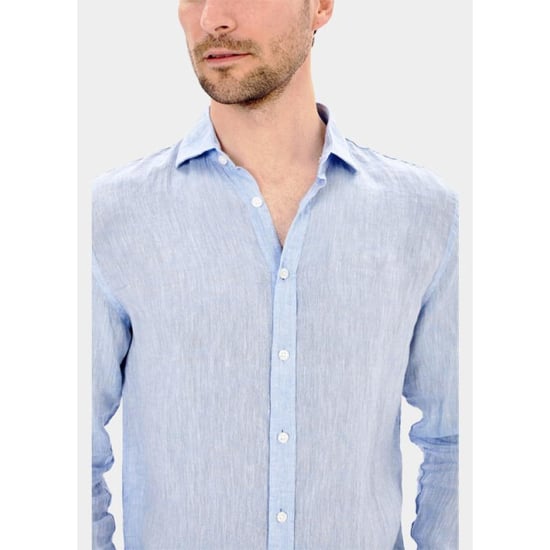Blue Coast Casual hemd lange mouw 100% linnen, regular fit 118l/0015 celeste - Image 4