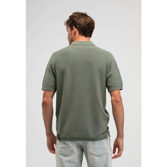 Butcher of Blue Boucle knit polo jade green - Image 4