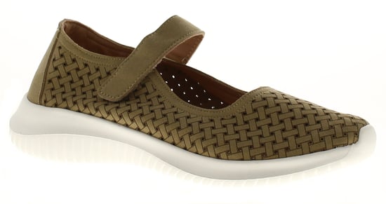 Platino Womens Comfort Shoes Dalia Touch Fastening khaki - Image 1