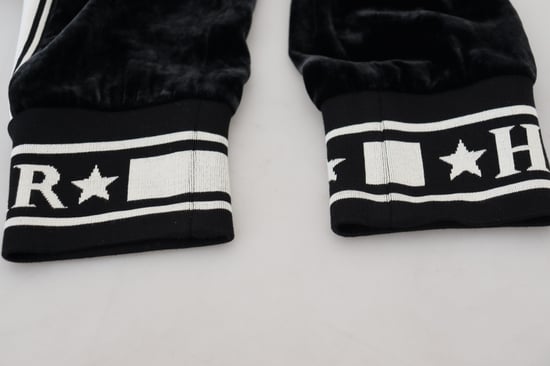 Dolce & Gabbana Zwarte DG Logo Fluwelen Broek - Image 5