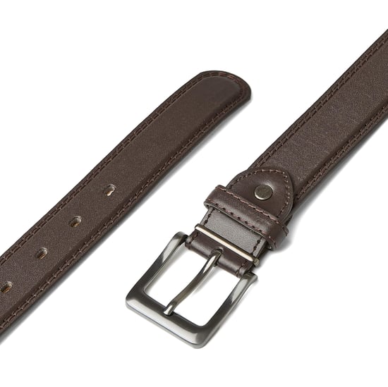 Men’s Belt – Double Stitched 1.25″ Leather Lined Belt in Brown - Image 4
