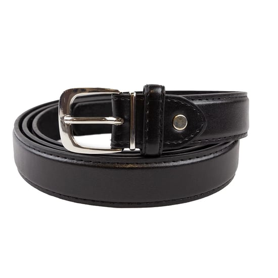 Men’s Black Belt, Leather Lined Classic 1″ Slim Belt - Image 2