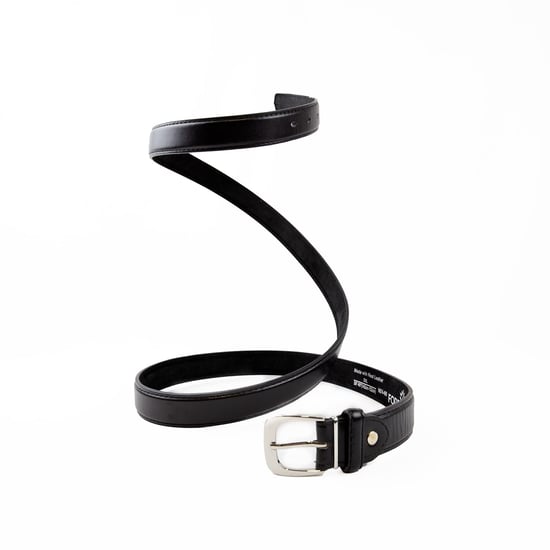 Men’s Black Belt, Leather Lined Classic 1″ Slim Belt - Image 4
