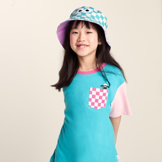 Balkhi Kids Shaun the Sheep Bucket Hat - Spearmint/Woolly Checkerboard - Image 1