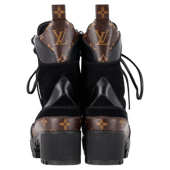 Louis Vuitton Suede Monogram Laureate Desert Boots in Black Coated Canvas - Image 5