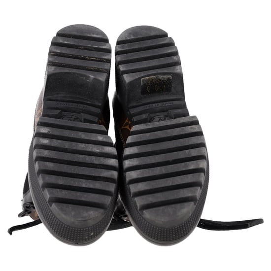 Louis Vuitton Suede Monogram Laureate Desert Boots in Black Coated Canvas - Image 6