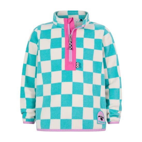 Brecknock Kids Shaun the Sheep Fleece Zip Neck - Spearmint/Woolly Checkerboard - Image 5
