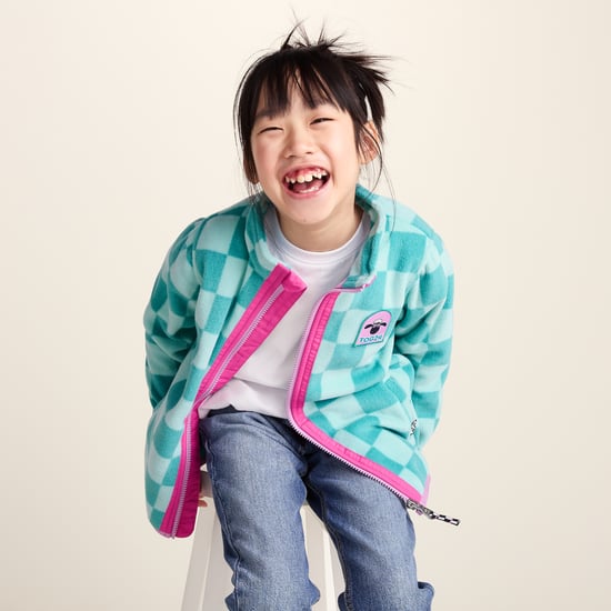 Lacaune Kids Shaun the Sheep Fleece Zip Jacket - Spearmint/Bubblegum Checkerboard - Image 4