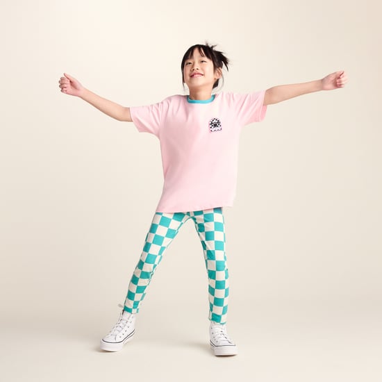 Harri Kids Shaun the Sheep Legging - Spearmint Woolly Checkerboard - Image 1