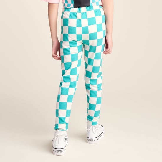 Harri Kids Shaun the Sheep Legging - Spearmint Woolly Checkerboard - Image 2