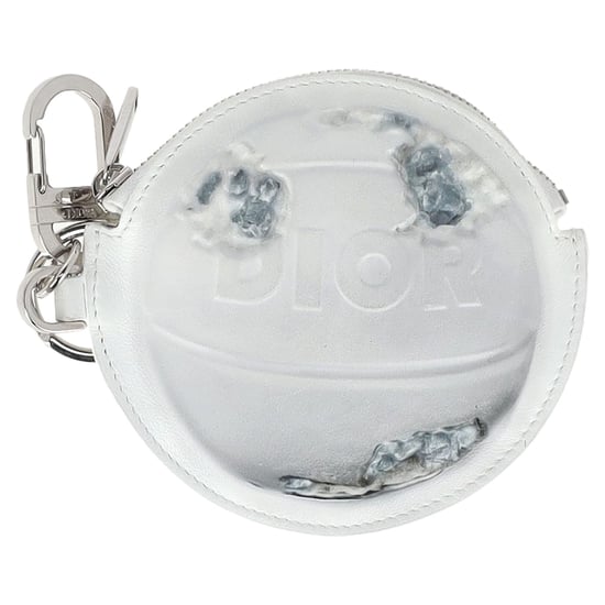 Dior x Daniel Arsham Basketball Zip Coin Case in White Leather - Image 4