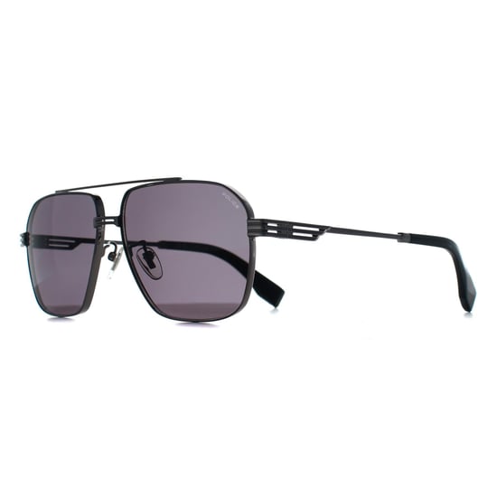 Police Aviator Mens Shiny Ruthenium Smoke Grey SPLQ91 Mercury 1 - Image 3