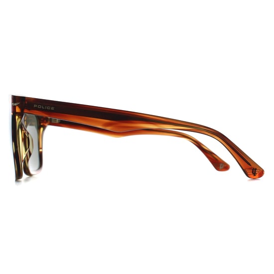 Police Square Mens Shiny Striped Brown Green SPLN35 Champ 9 - Image 4