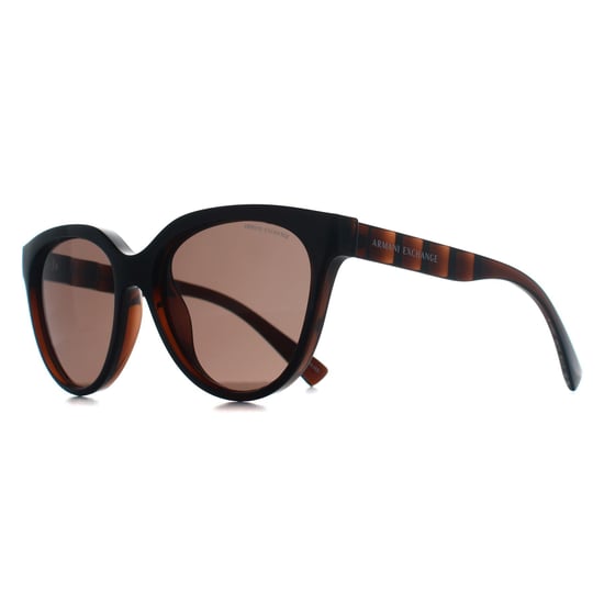 Armani Exchange Cat Eye Womens Shiny Transparent Brown Dark Brown AX4148SU - Image 3