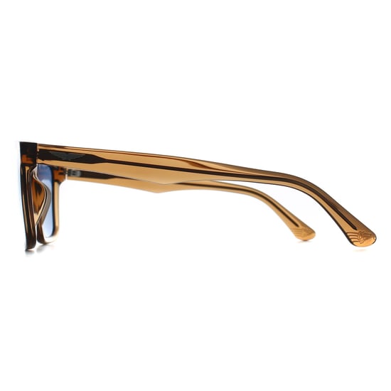 Police Rectangle Mens Shiny Transparent Light Brown Blue Polarized SPLP21E Origins Lite 30 - Image 4