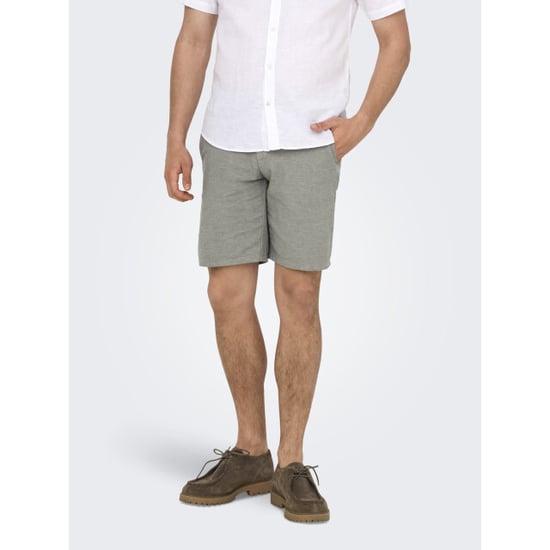 Only & Sons onsmark 0011 cotton linen shorts no 22024940 castor gray - Image 3