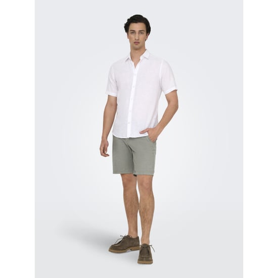Only & Sons onsmark 0011 cotton linen shorts no 22024940 castor gray - Image 4