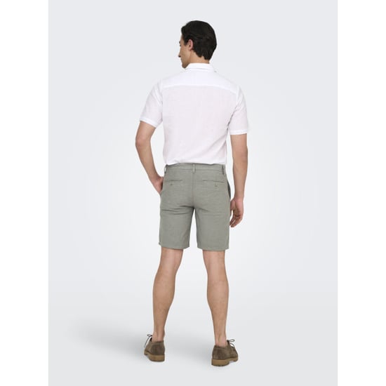 Only & Sons onsmark 0011 cotton linen shorts no 22024940 castor gray - Image 5