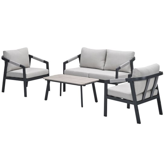 Garden Impressions Terni aluminium lounge sofa set carbon black desert sand - Image 1