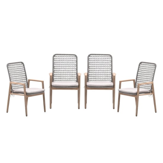 Garden Impressions Skala tuinstoelen set van 4 acacia / rope - Image 1