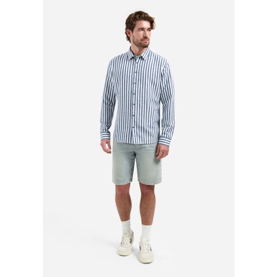 No Excess Shirt vertical big stripe with linen dessin - Image 5