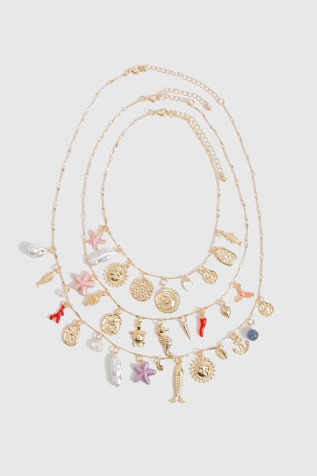 Statement 3 Pack Layered Charm Necklace - Image 3