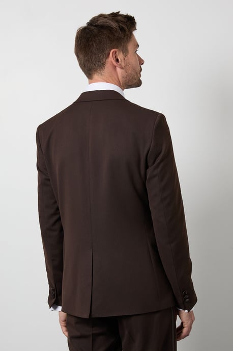 Chocolate Peak Collar Slim Fit Tuxedo Jacket - Image 3