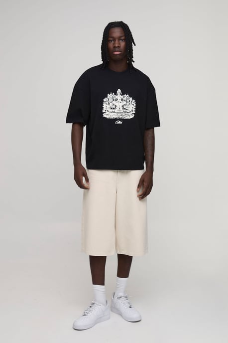 Oversized Boxy Fountain Print T-Shirt - Image 4