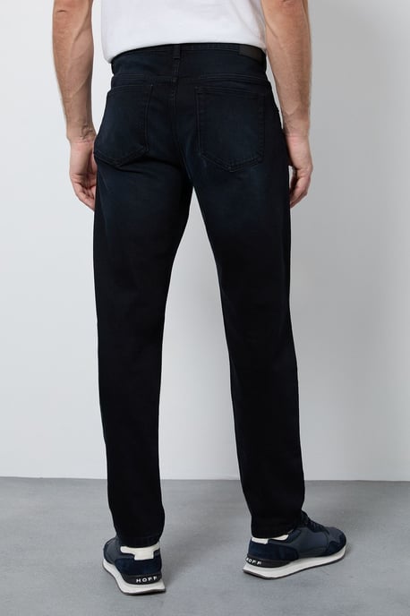 Blue Black Dark Wash Stretch Slim Fit Jean - Image 3