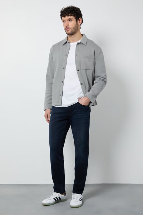 Blue Black Mid Wash Stretch Slim Fit Jean - Image 2