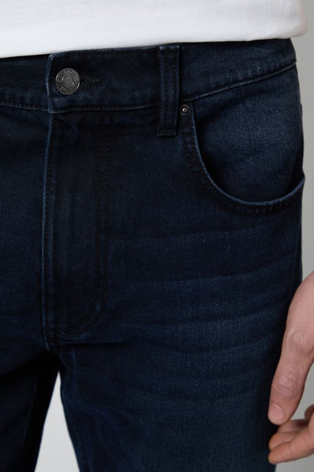 Blue Black Mid Wash Stretch Slim Fit Jean - Image 4