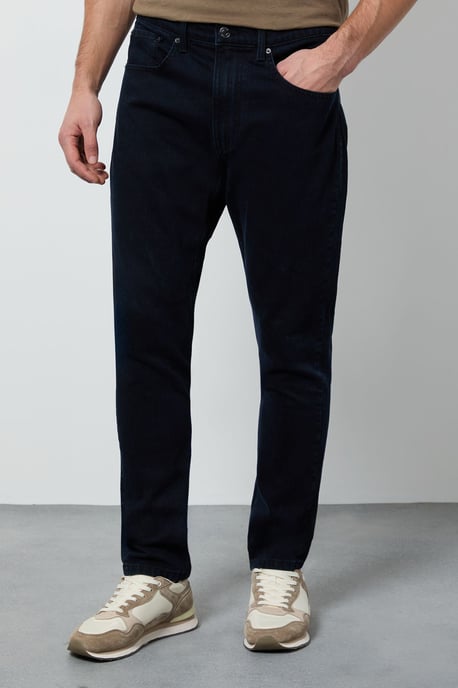 Blue Black Rinse Wash Stretch Slim Fit Jean - Image 1