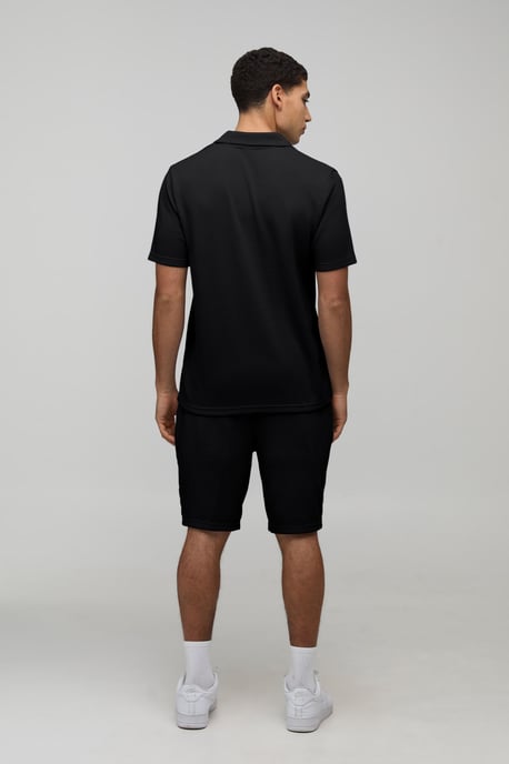 Slim Fit Waffle Revere Polo & Shorts Set - Image 2