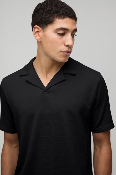 Slim Fit Waffle Revere Polo & Shorts Set - Image 3