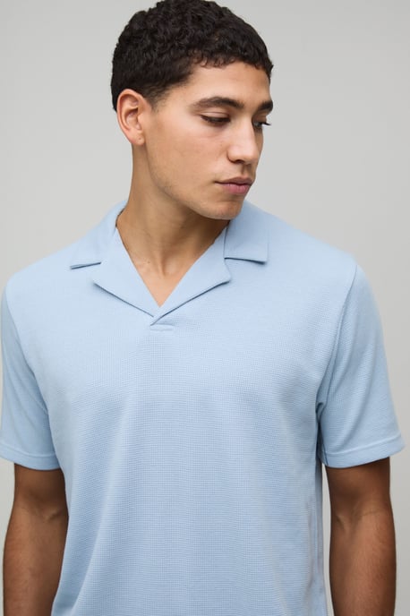 Slim Fit Waffle Revere Polo & Shorts Set - Image 2