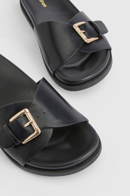 Wide Fit Buckle Detail Strap Sliders - Image 5