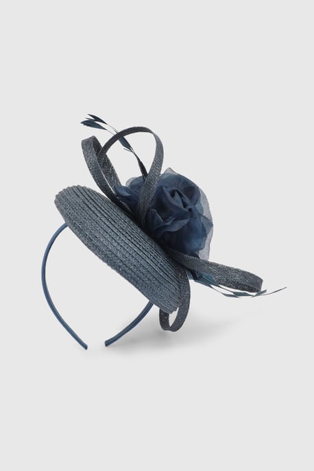 Flower Trim Pillbox Fascinator - Image 1