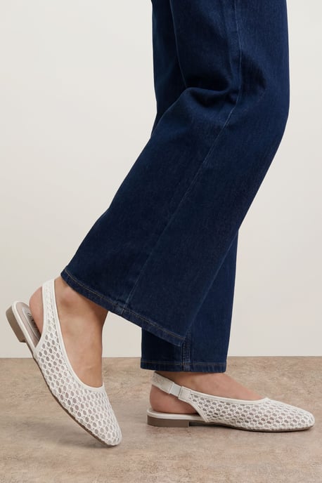 Shauna Faux Leather Lace Slingback Ballet Pumps - Image 1