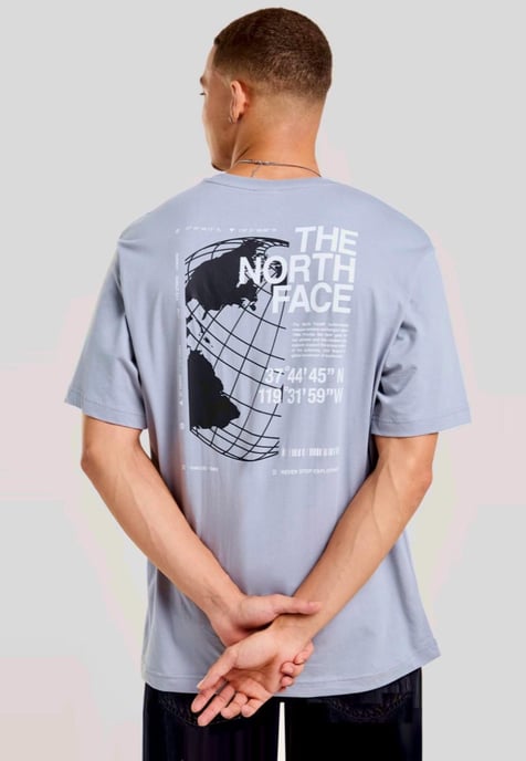The North Face Mens Globe Reload Relaxed T Shirt in Cool Grey - Image 3