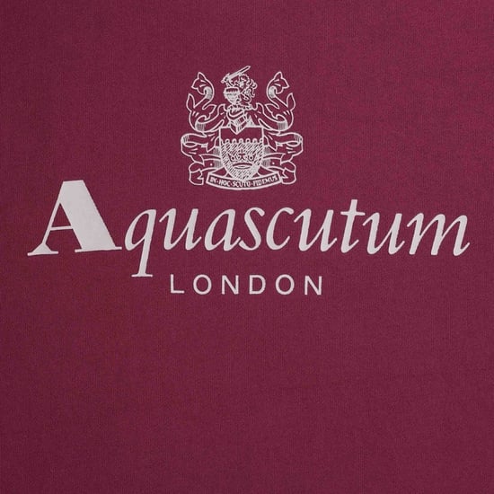 Aquascutum Active Big Logo Rund Halsad Cordovan Röd Tröja - Image 3