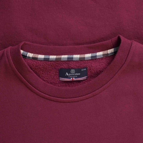 Aquascutum Active Big Logo Rund Halsad Cordovan Röd Tröja - Image 4
