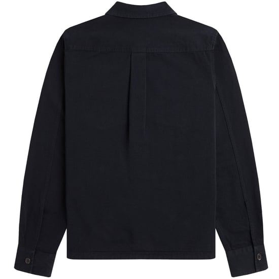 Fred Perry Plain Black Twill Over Shirt Jacket - Image 2