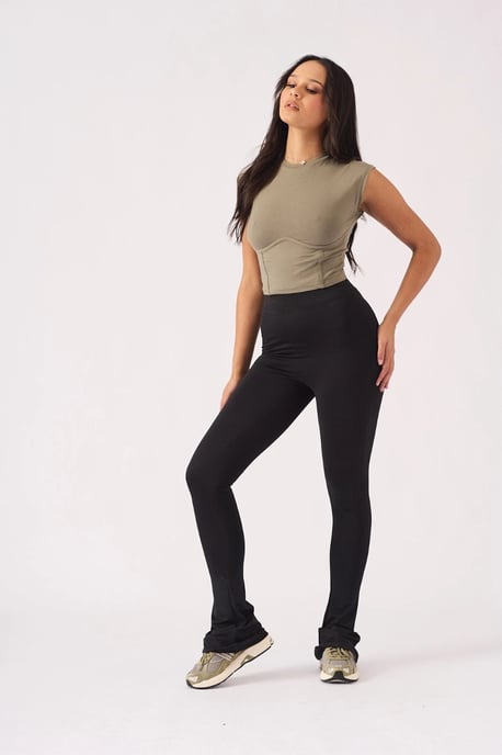 Womens Kick Flare Leggings Black - Image 2
