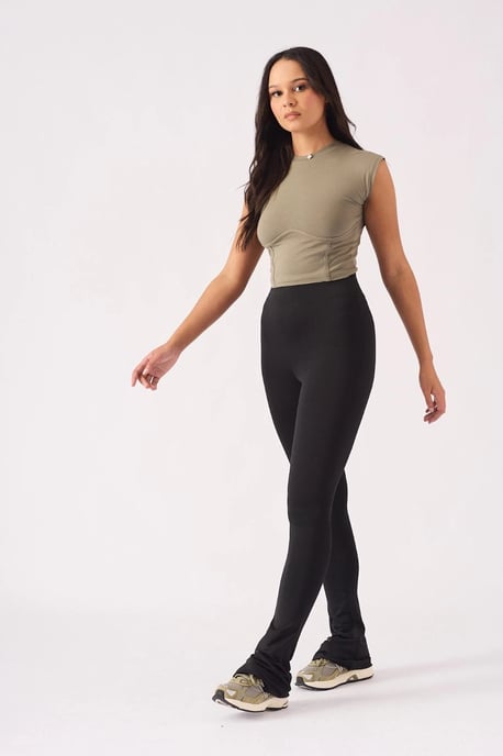 Womens Kick Flare Leggings Black - Image 3