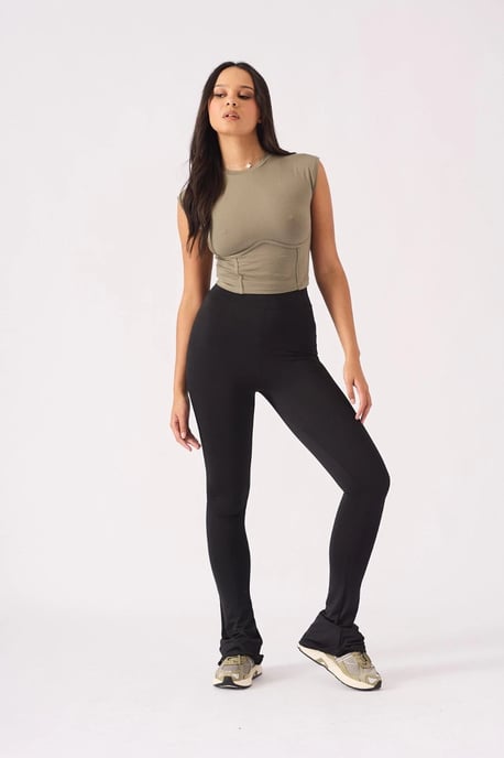 Womens Kick Flare Leggings Black - Image 4