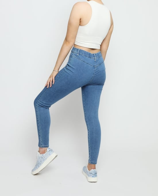 Womens High Rise Jegging Mid Blue - Image 4