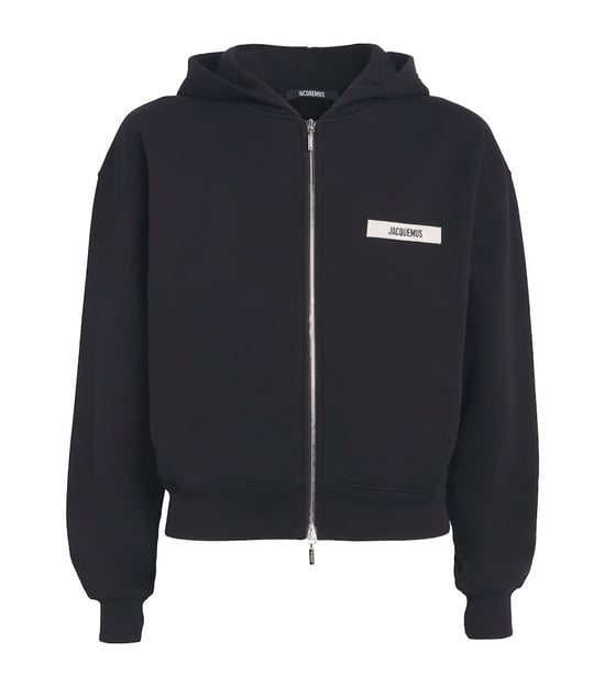Jacquemus Grosgrain Logo Zip-Up Hoodie - Image 1