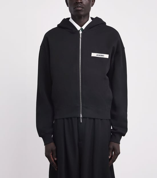 Jacquemus Grosgrain Logo Zip-Up Hoodie - Image 2