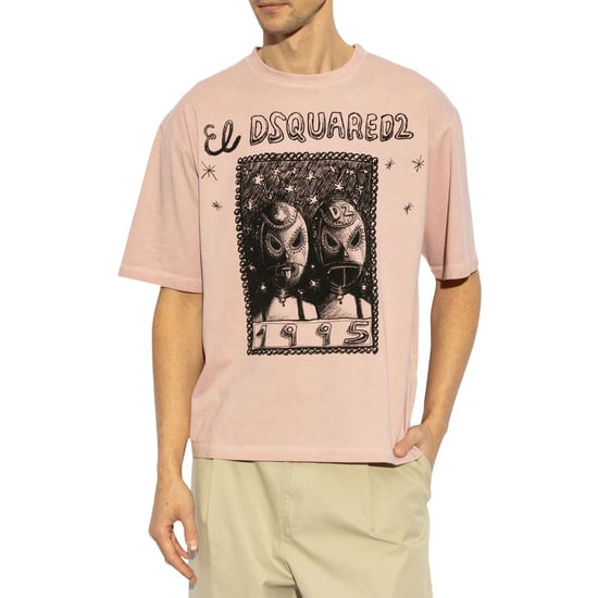 Dsquared2 Overlay Graphic Loose Fit T-shirt Dammig Antikros - Image 2